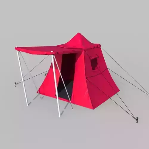 Tent camp Low-poly 3D model