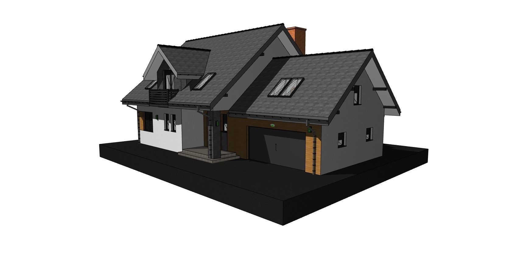 one family house model 3D model_1