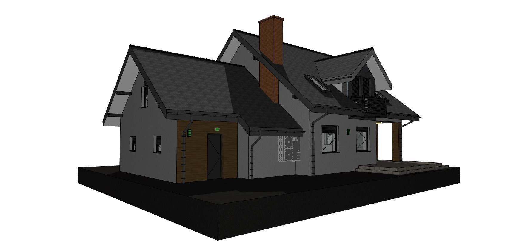 one family house model 3D model_2