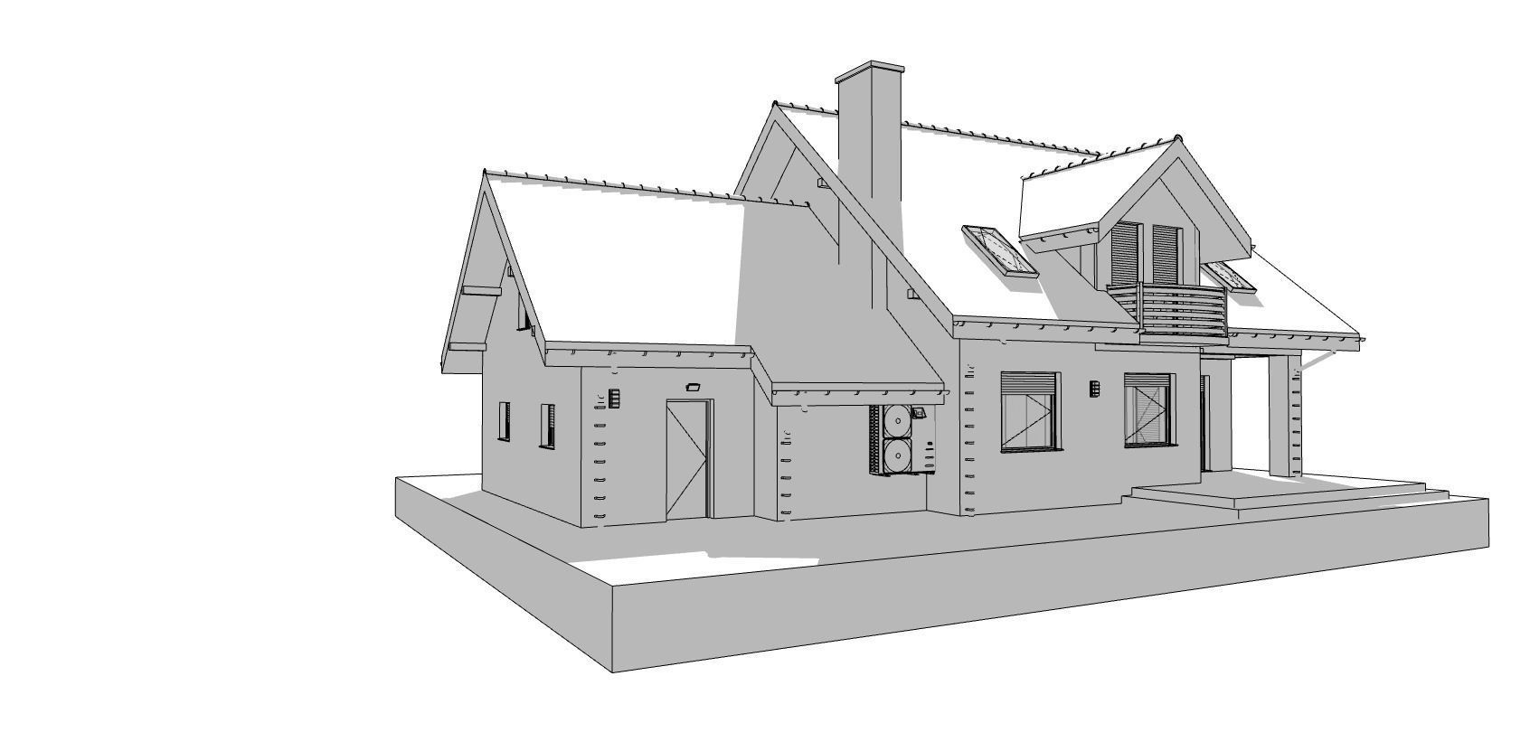 one family house model 3D model_7