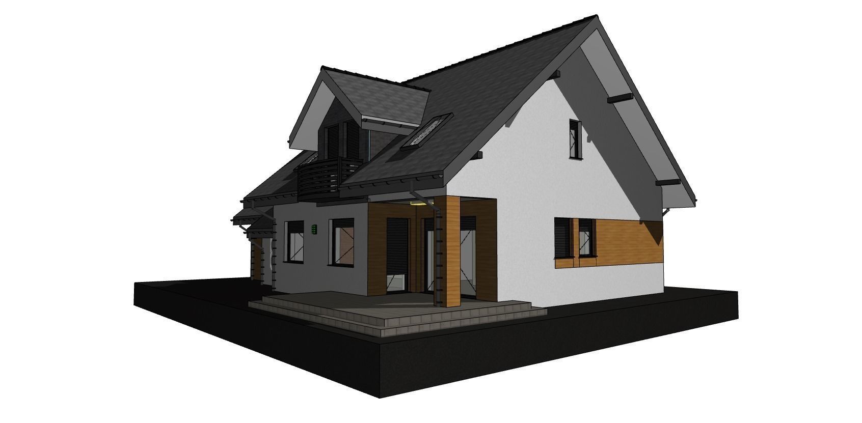 one family house model 3D model_3