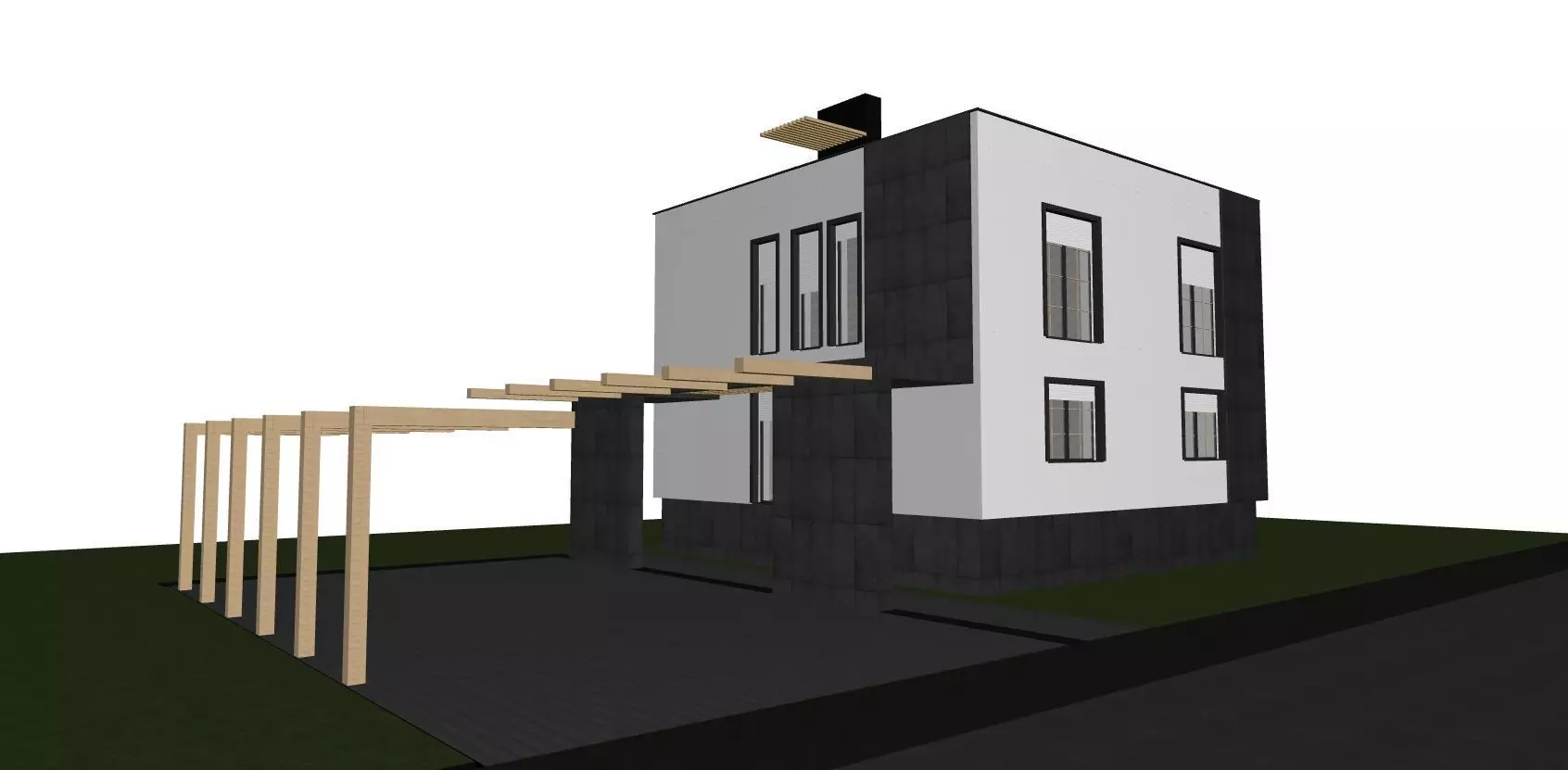 simple office cube house 3D model
