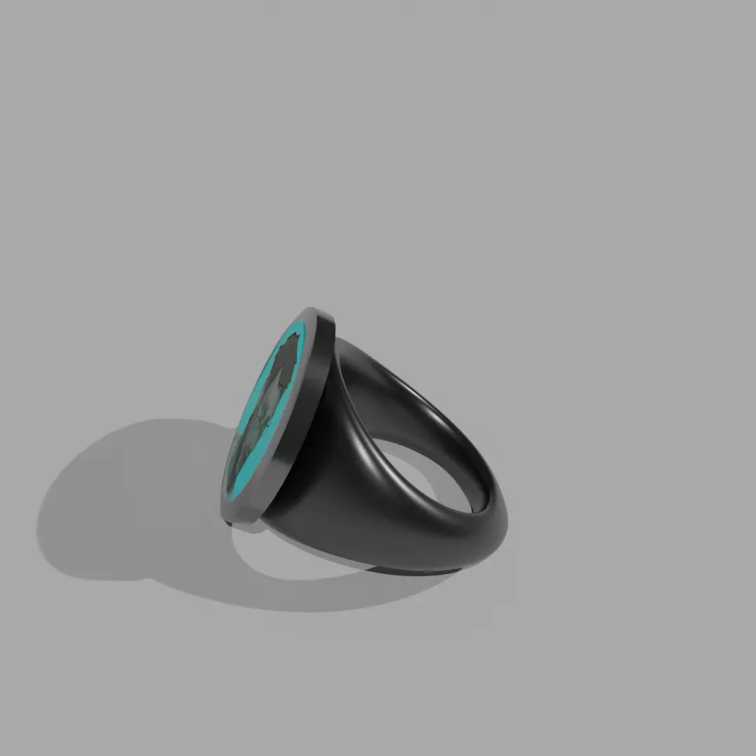 decoration turquoise ring Free low-poly 3D model