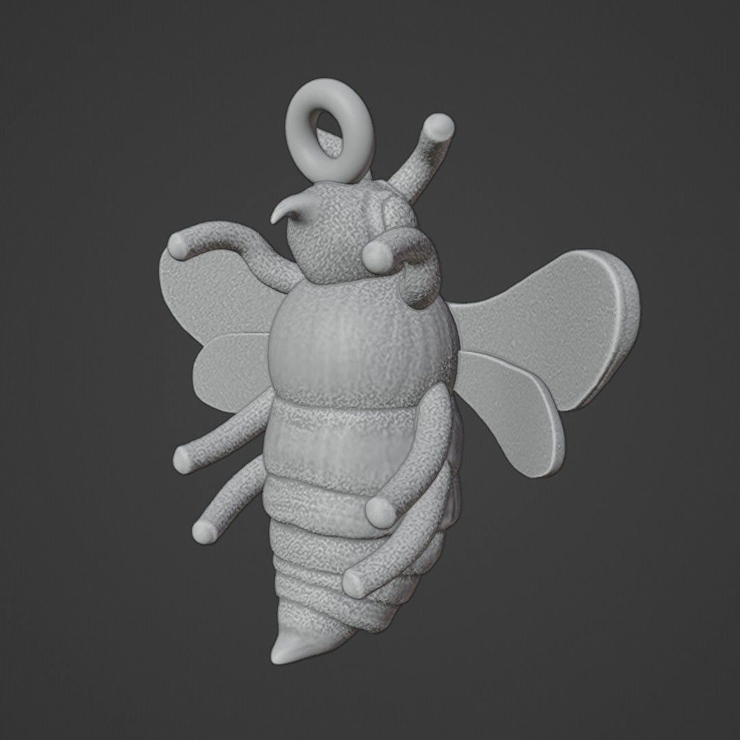 bee charm 3D print model_3