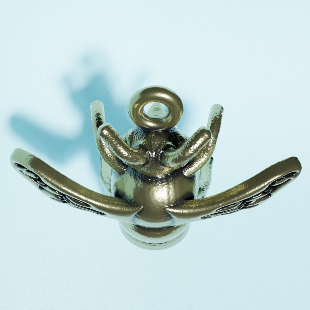bee charm 3D print model_4