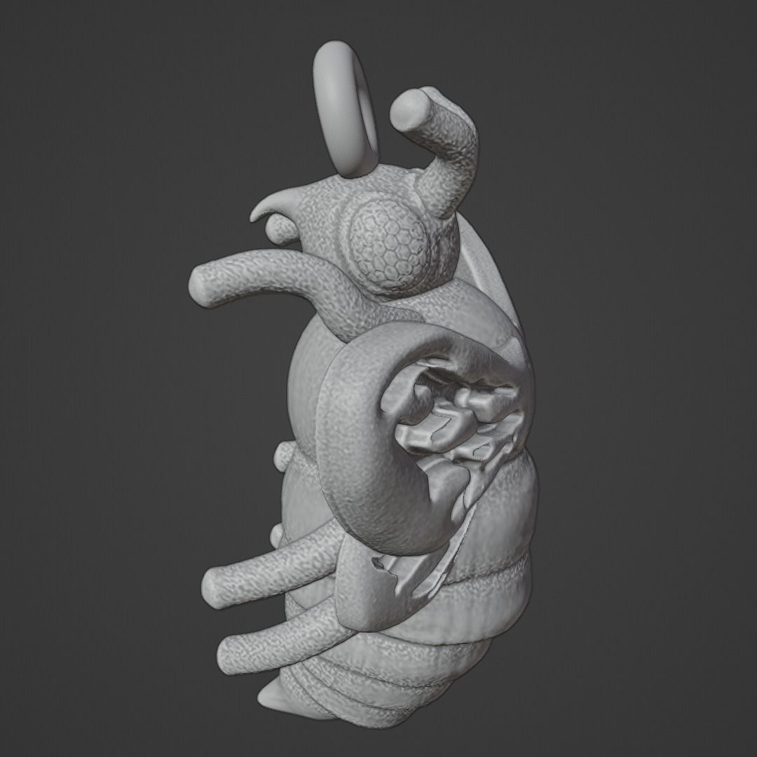 bee charm 3D print model_5