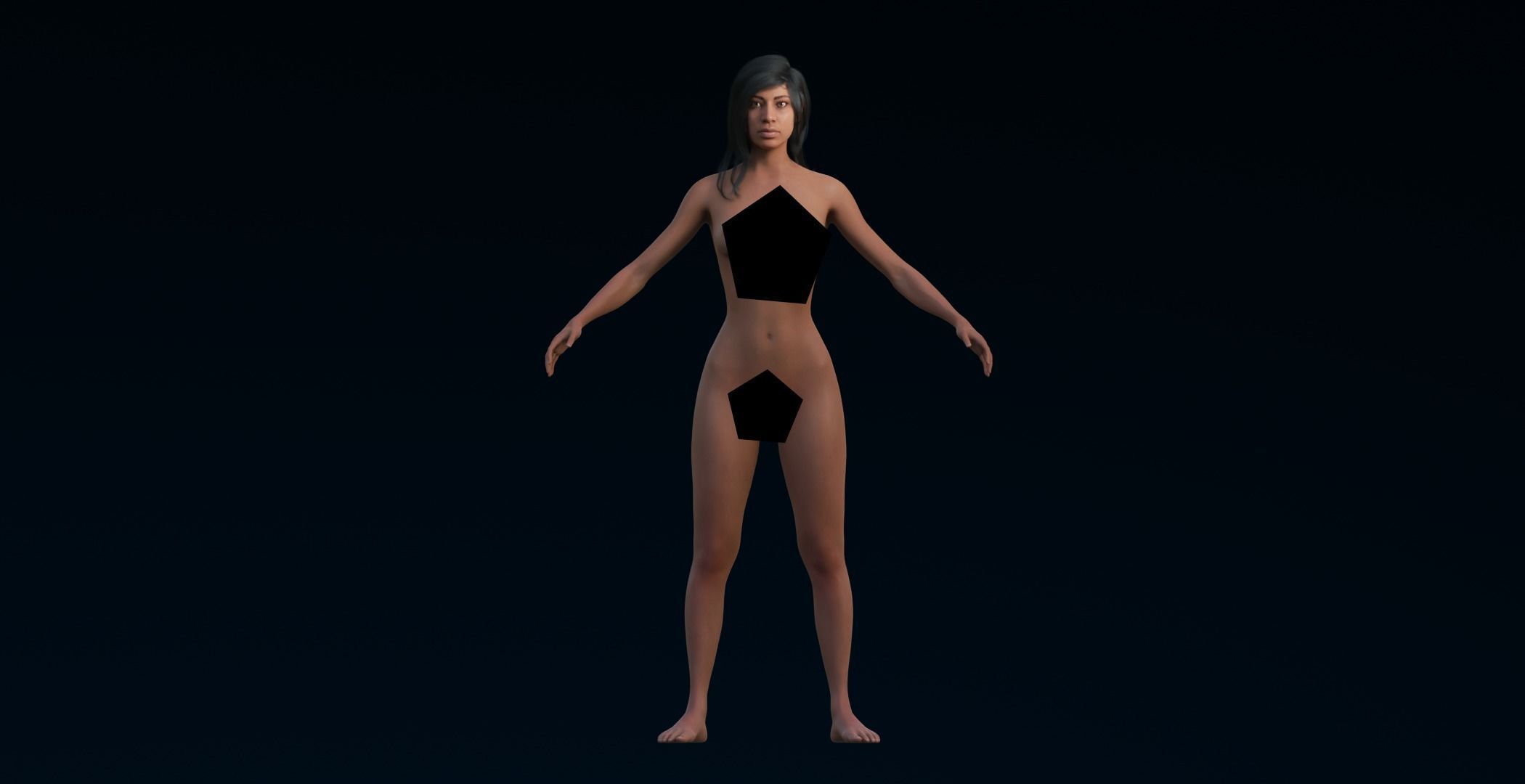 Mari Blender Realistic Female Character  3D model_4