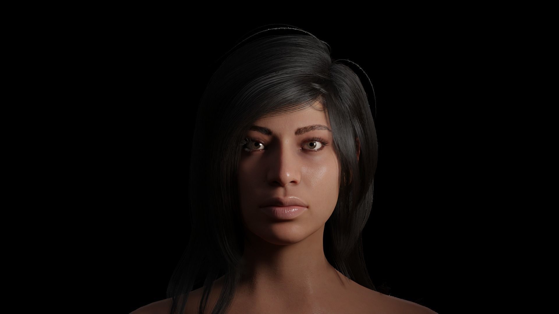 Mari Blender Realistic Female Character  3D model_1