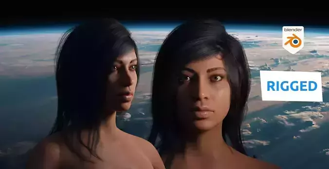 Mari Blender Realistic Female Character  3D model