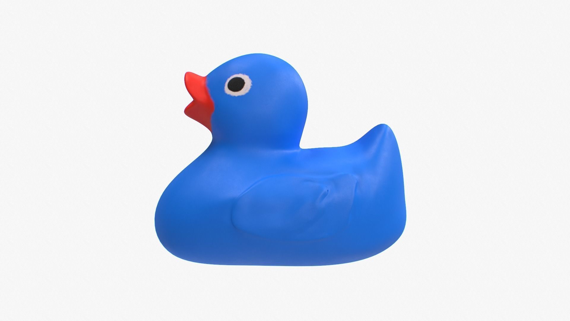 Rubber Duck in blue Low-poly 3D model_6