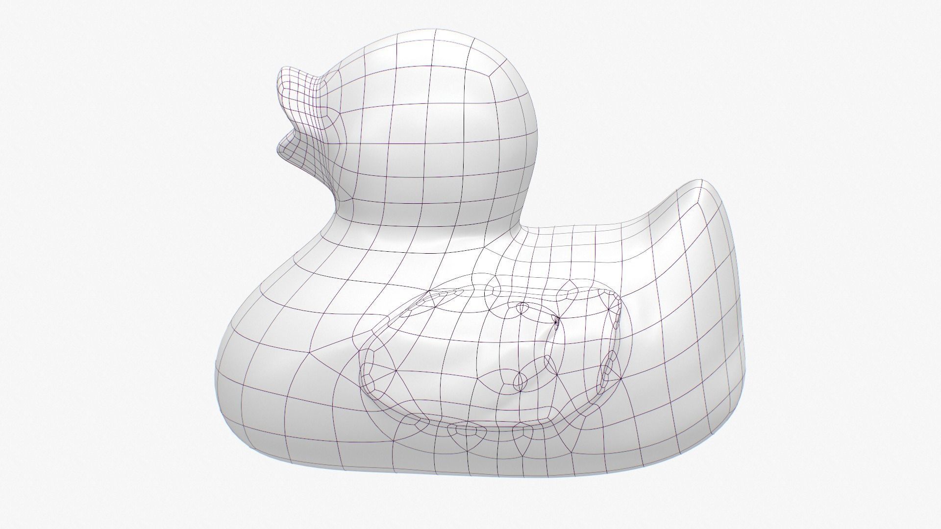 Rubber Duck in blue Low-poly 3D model_8