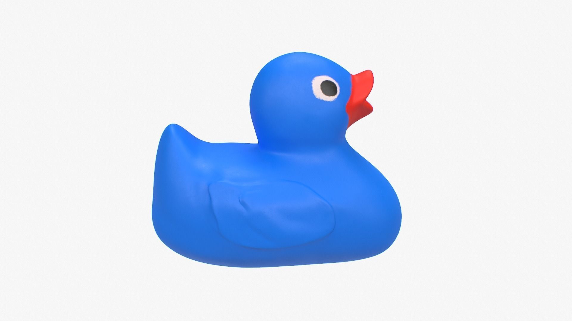 Rubber Duck in blue Low-poly 3D model_1
