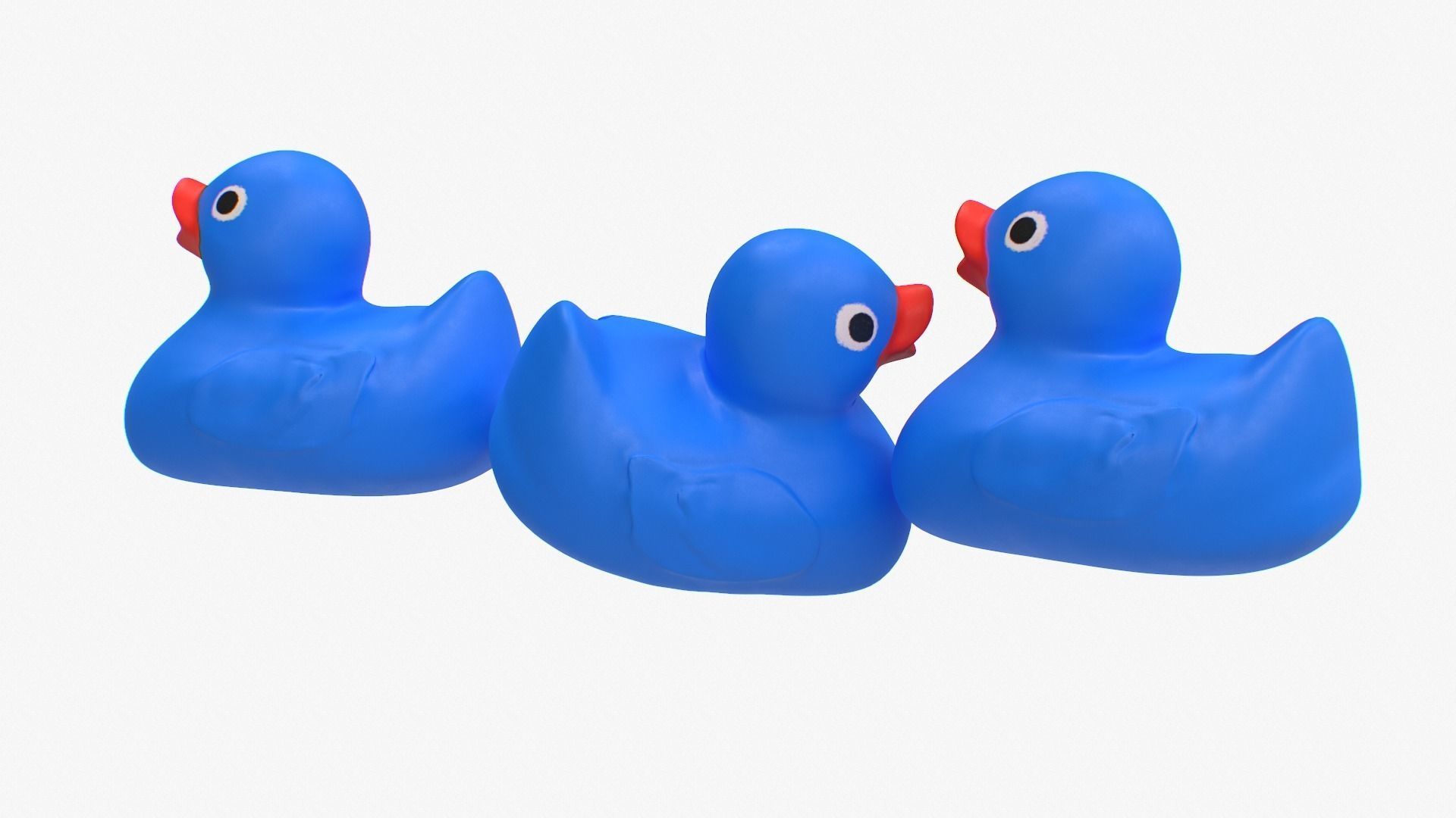 Rubber Duck in blue Low-poly 3D model_4