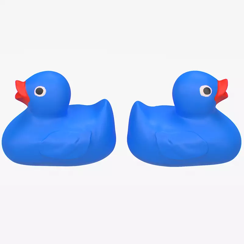 Rubber Duck in blue Low-poly 3D model_0