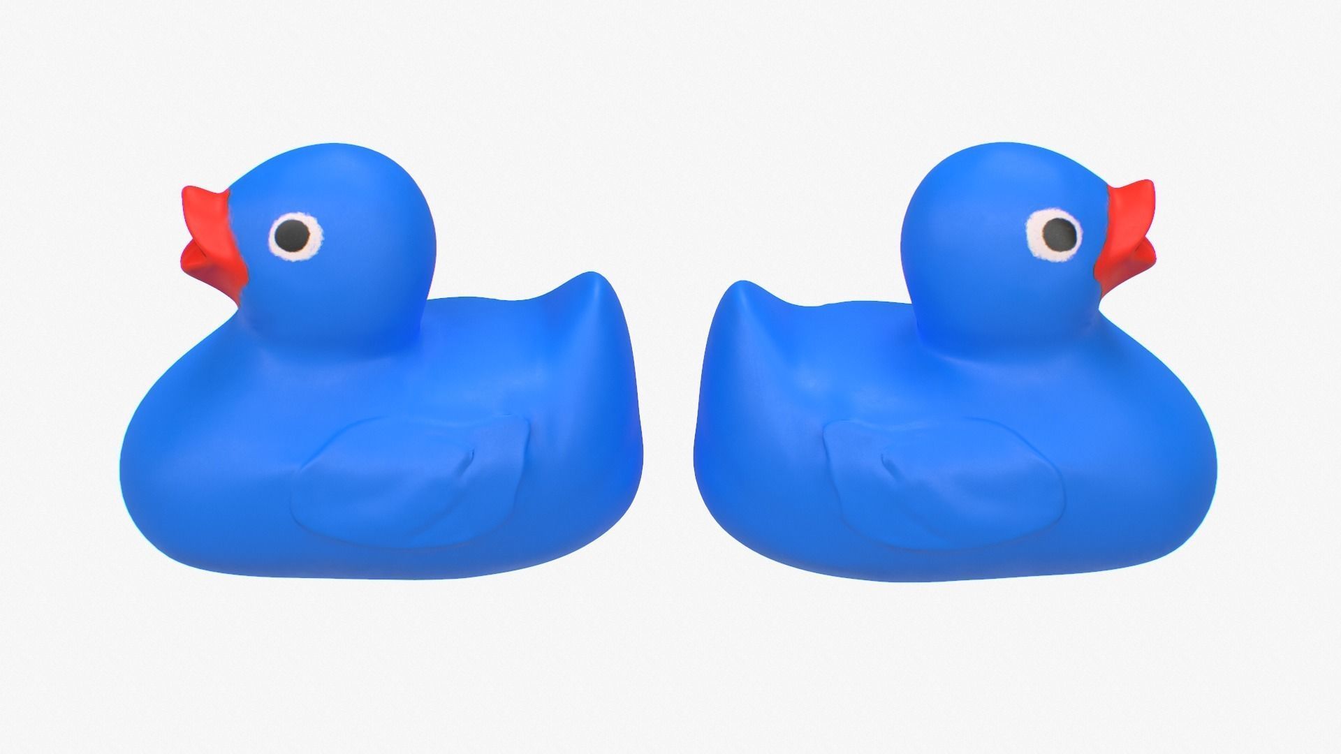 Rubber Duck in blue Low-poly 3D model_5