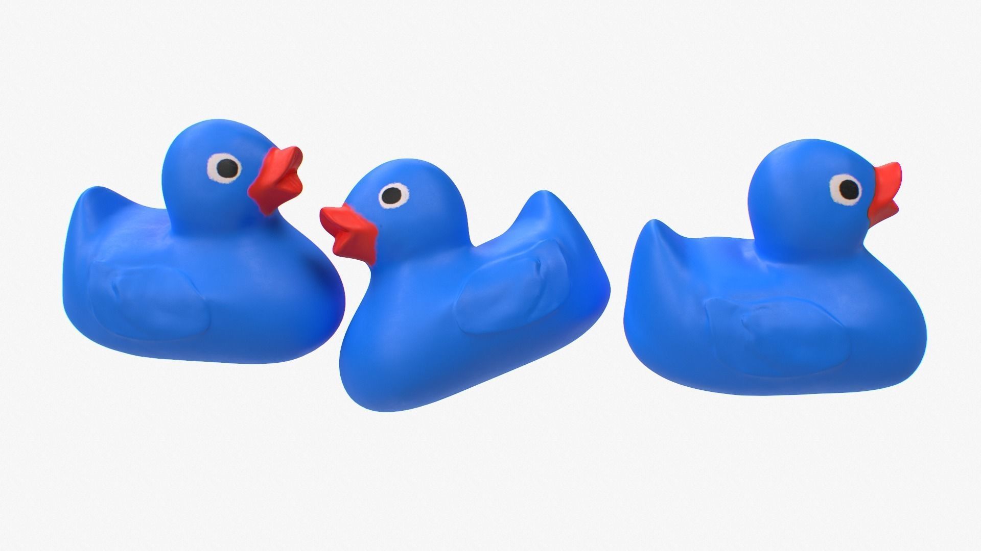 Rubber Duck in blue Low-poly 3D model_3