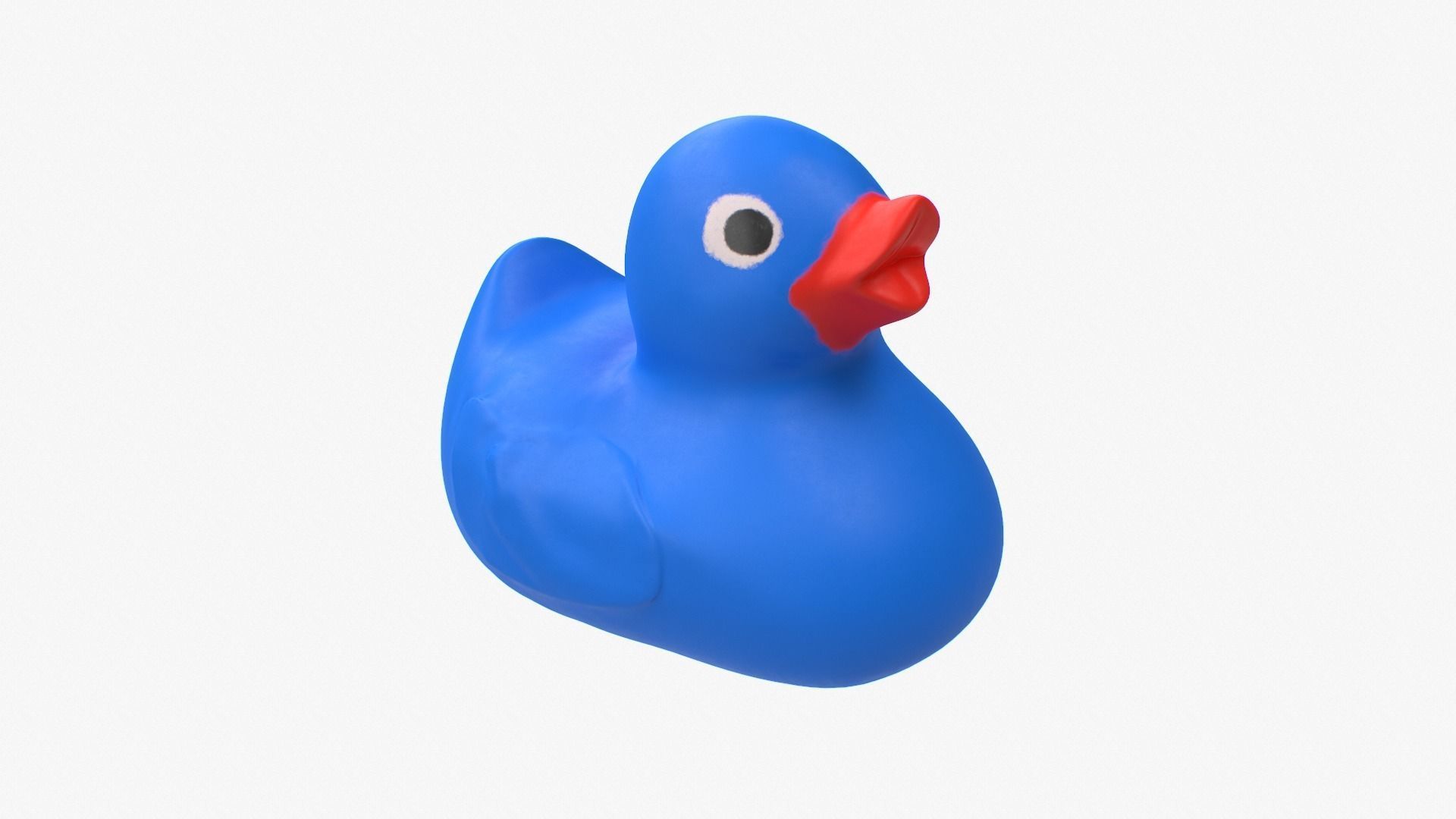 Rubber Duck in blue Low-poly 3D model_2