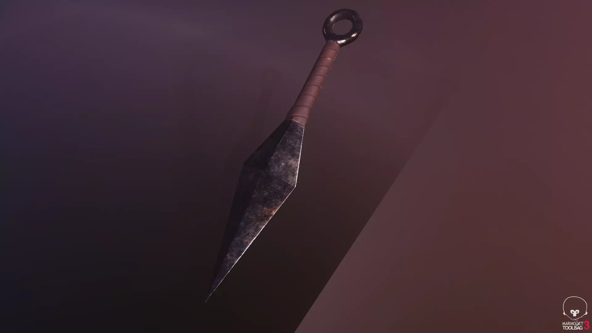 Weapons ninja kunai from anime Naruto and Boruto game ready Low-poly 3D model_0