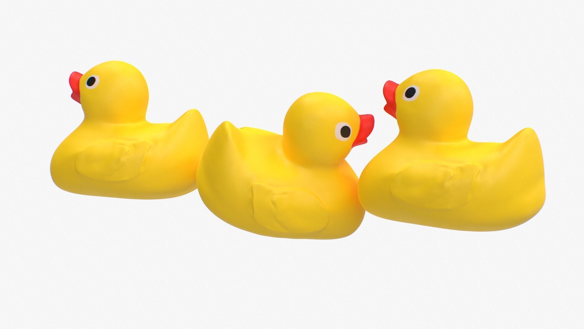 Rubber Duck in yellow Low-poly 3D model_4