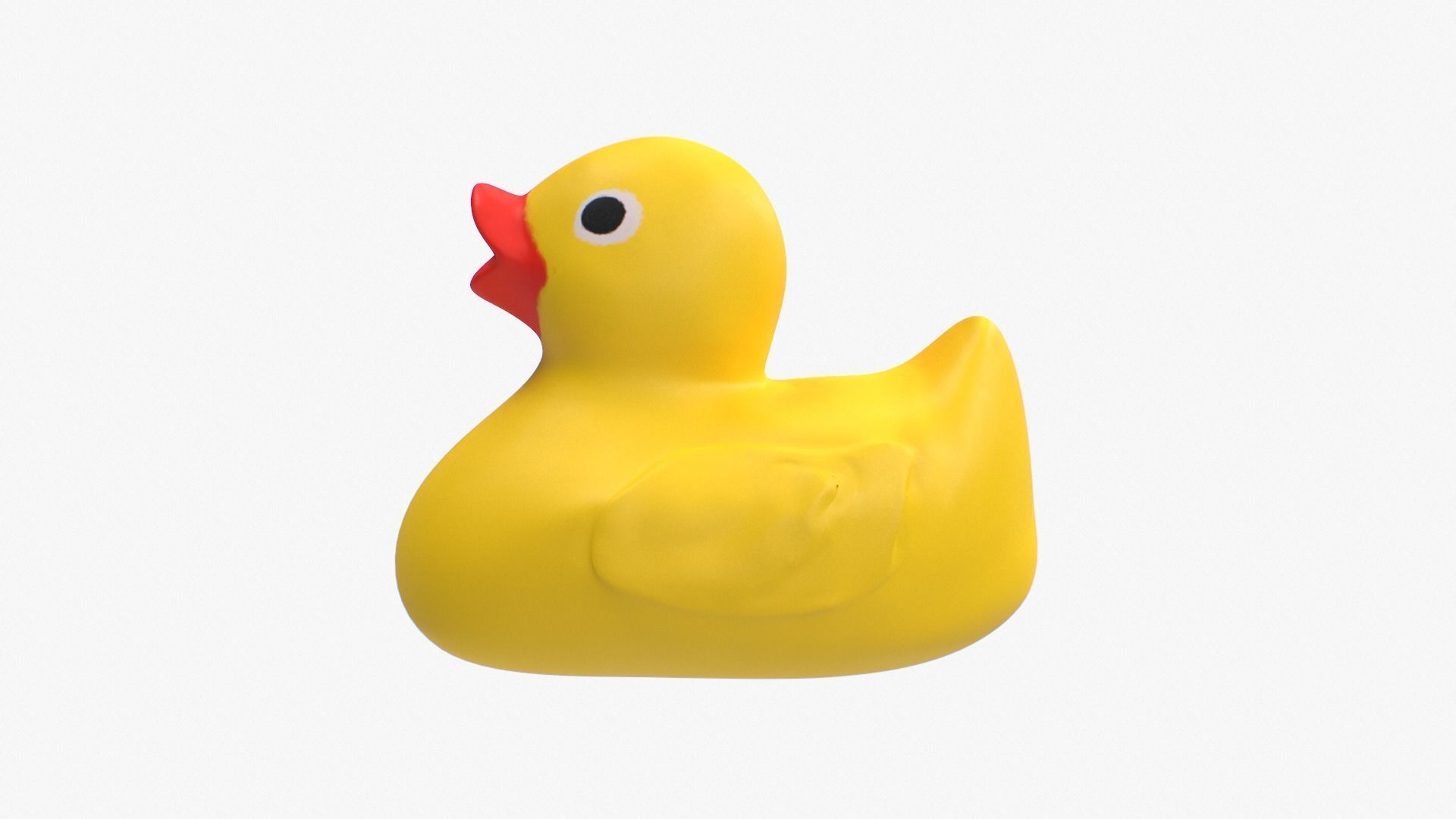 Rubber Duck in yellow Low-poly 3D model_6