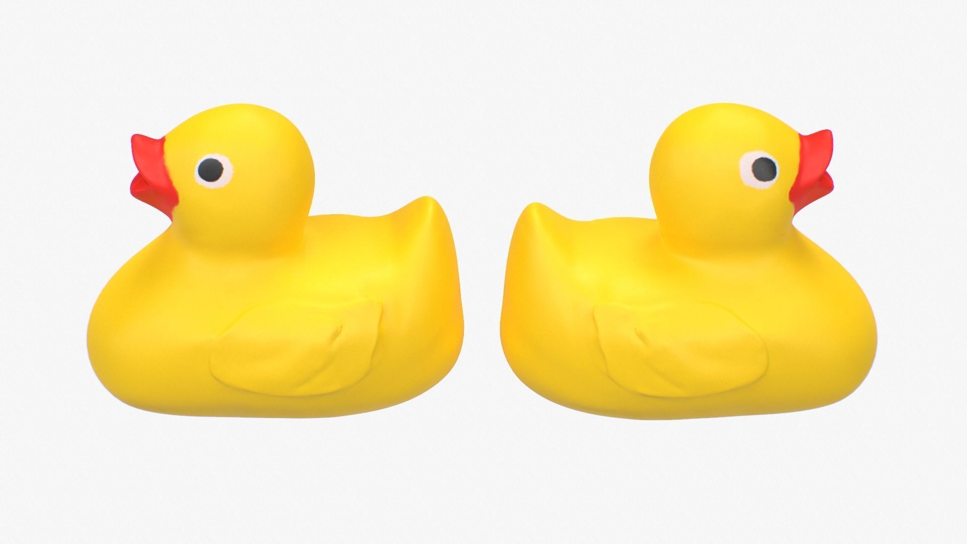 Rubber Duck in yellow Low-poly 3D model_5