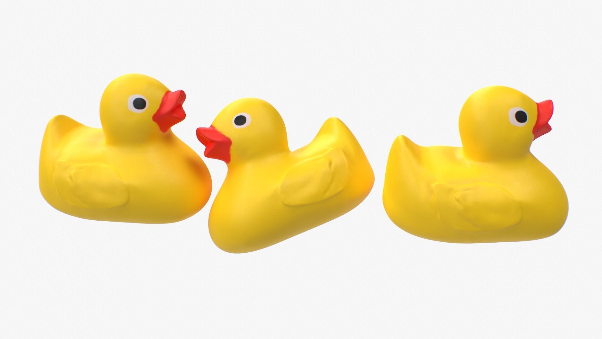 Rubber Duck in yellow Low-poly 3D model_3