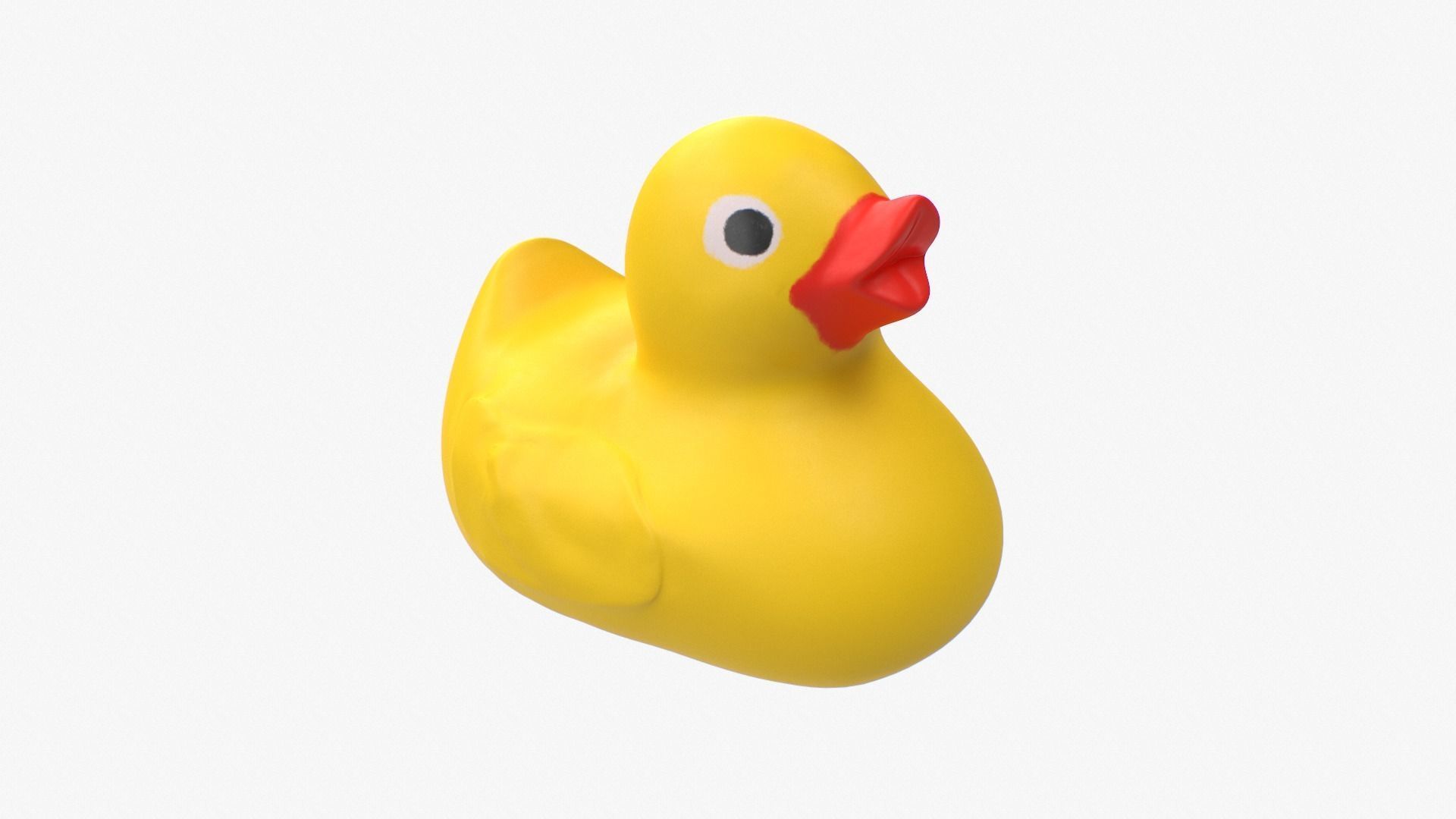 Rubber Duck in yellow Low-poly 3D model_2