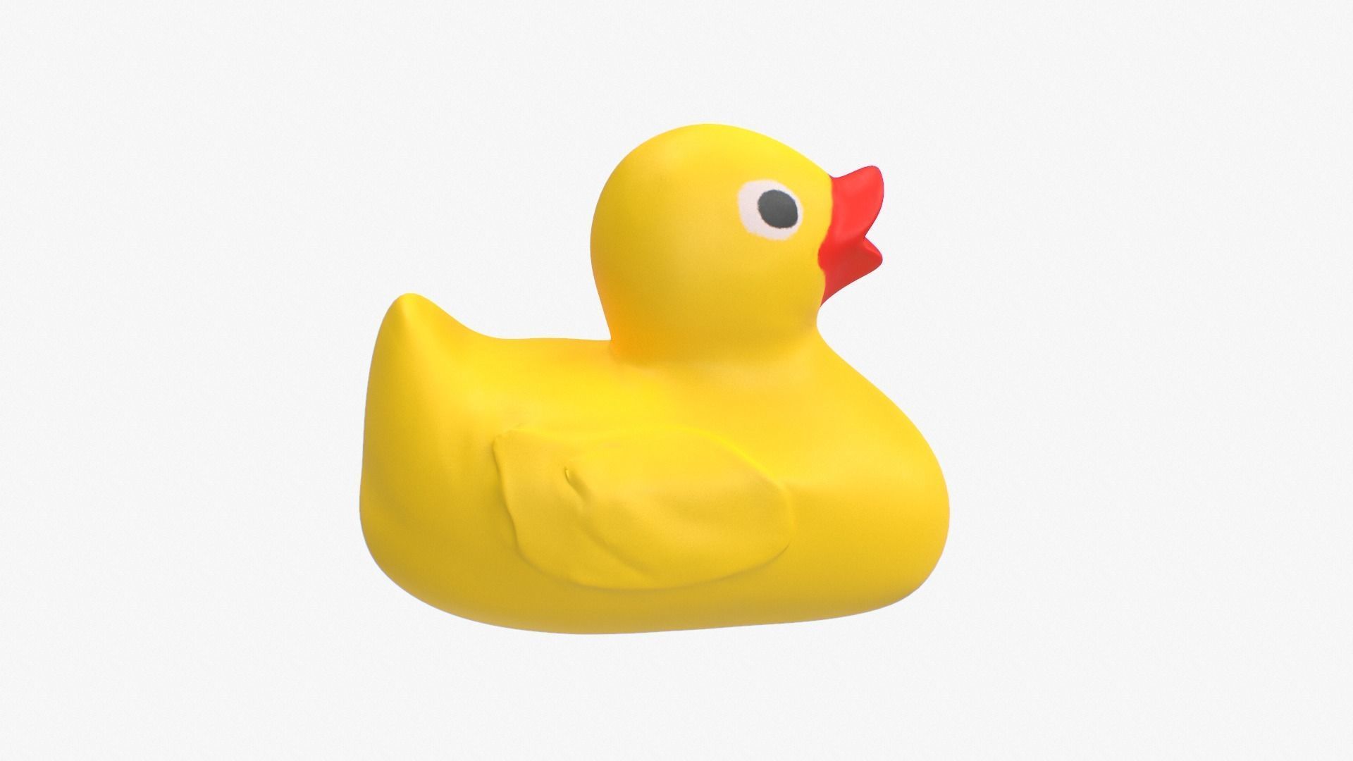Rubber Duck in yellow Low-poly 3D model_1