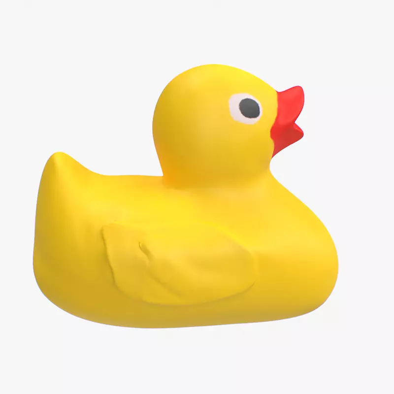 Rubber Duck in yellow Low-poly 3D model_0