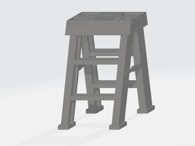 1-12 Scale 2 Ft Step Ladder  3D print model_2