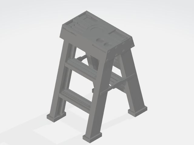 1-12 Scale 2 Ft Step Ladder  3D print model_1