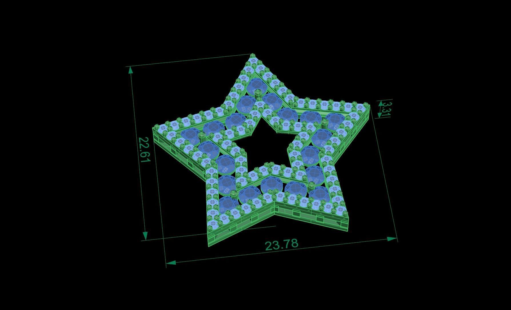 star pendant 3D print model_1