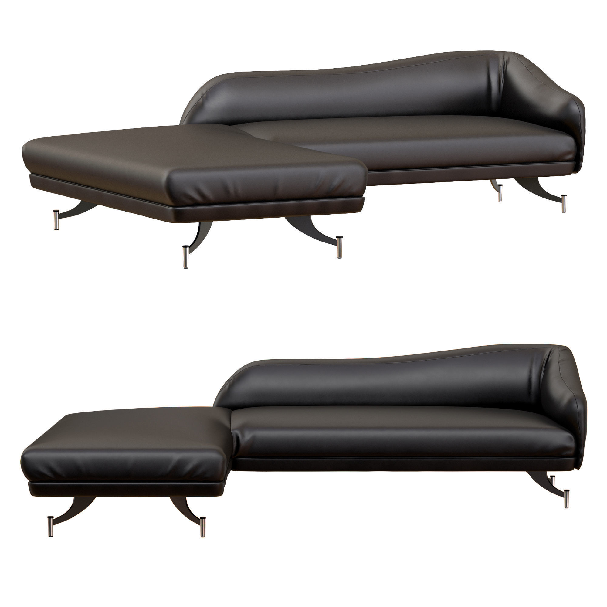 L Shaped Swan backed Sofa 3D model_5