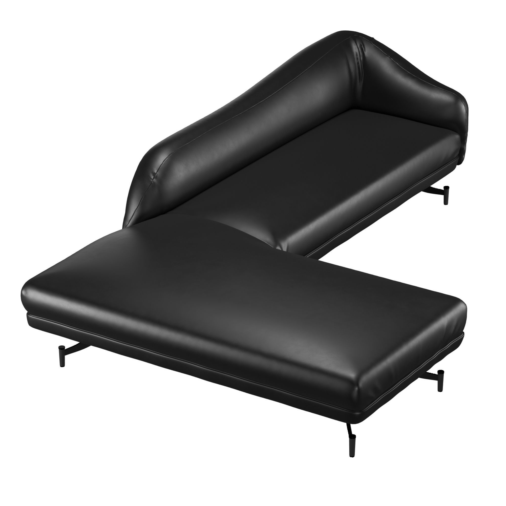 L Shaped Swan backed Sofa 3D model_2