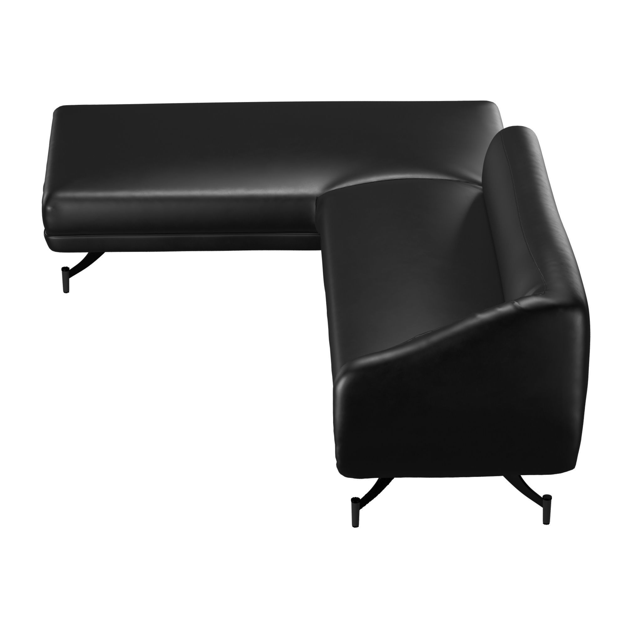 L Shaped Swan backed Sofa 3D model_3
