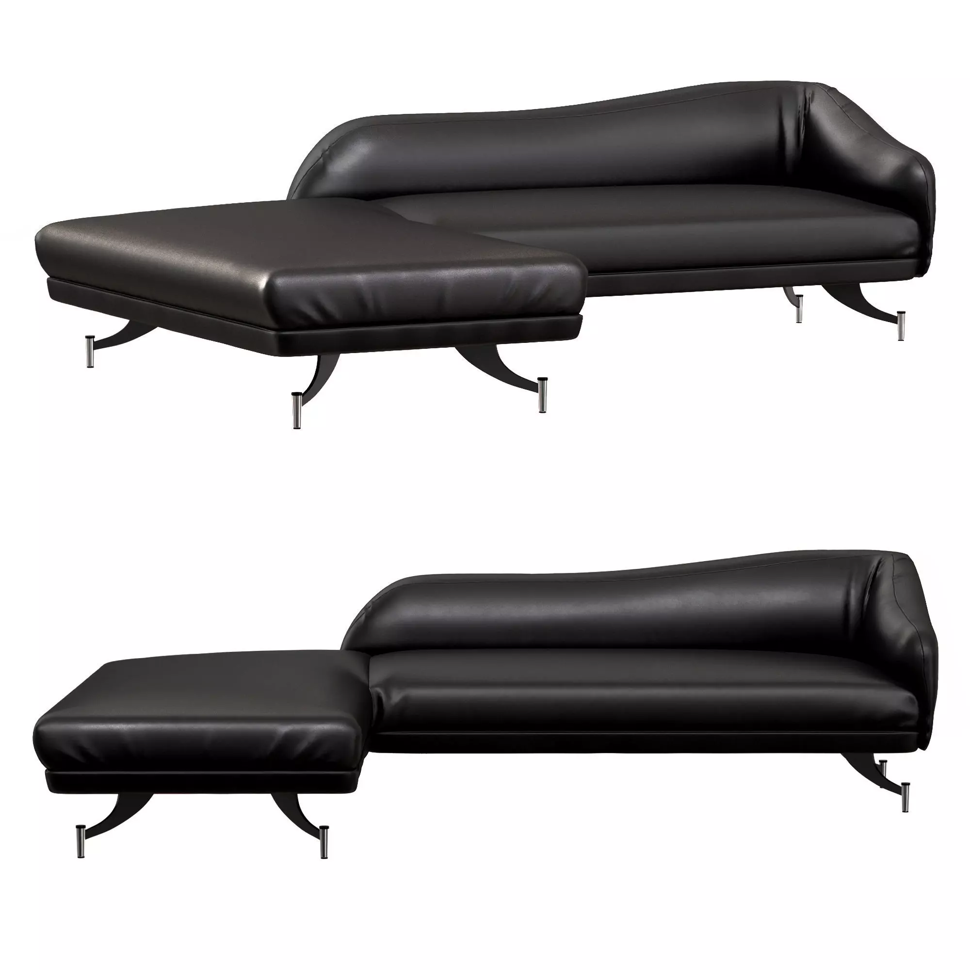 L Shaped Swan backed Sofa 3D model_0