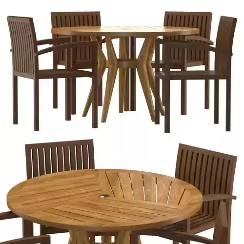 Mariposa table tru pure chair 3D model