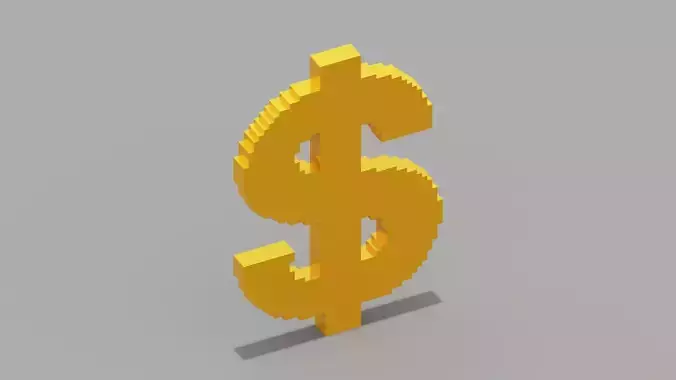 Voxel Dollar Symbol