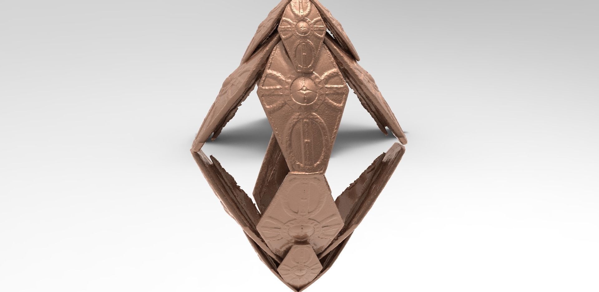 Ancient Egyptian Shield Wall 2 Abstract shapes 3D model_1