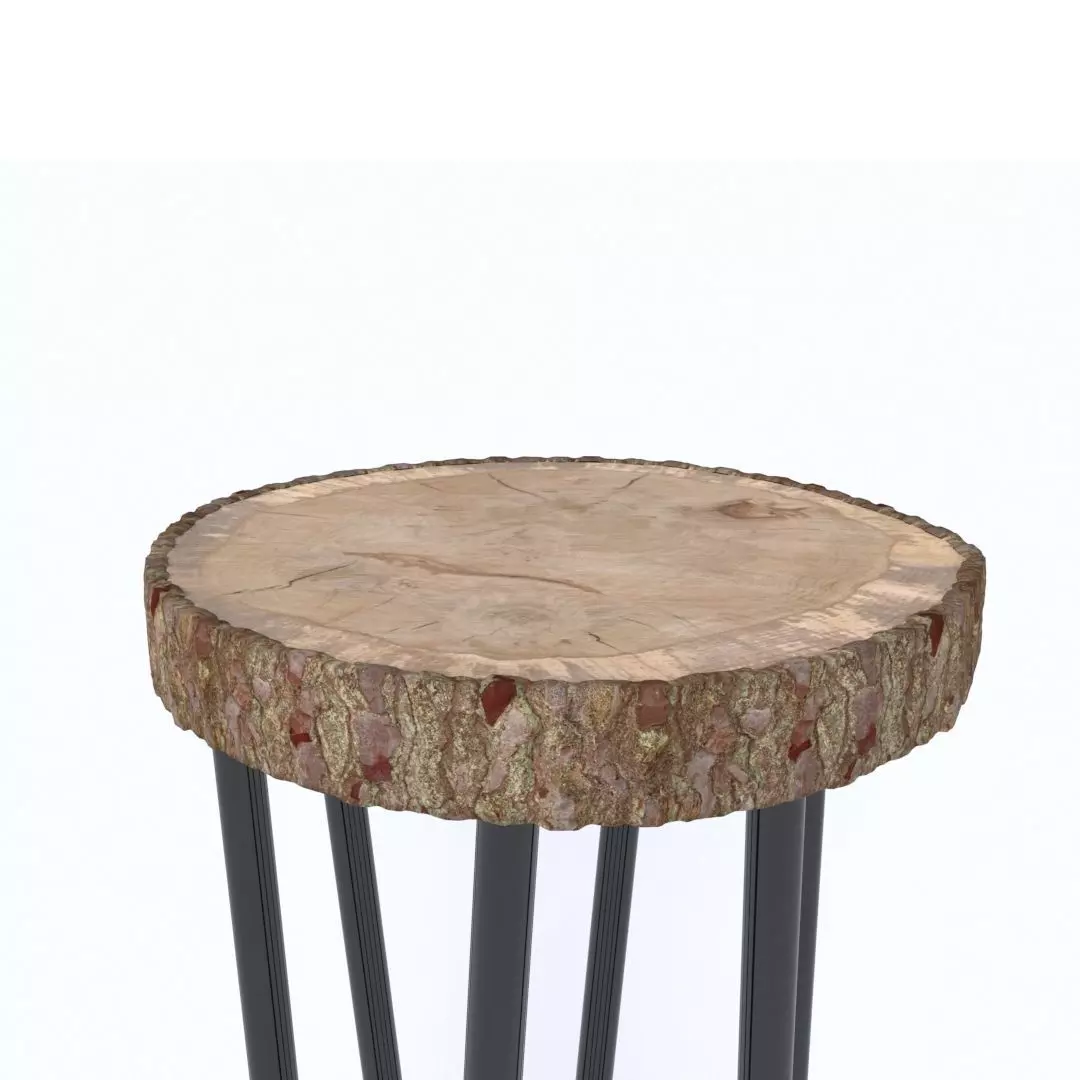 Natural Pine high Table Low-poly 3D model