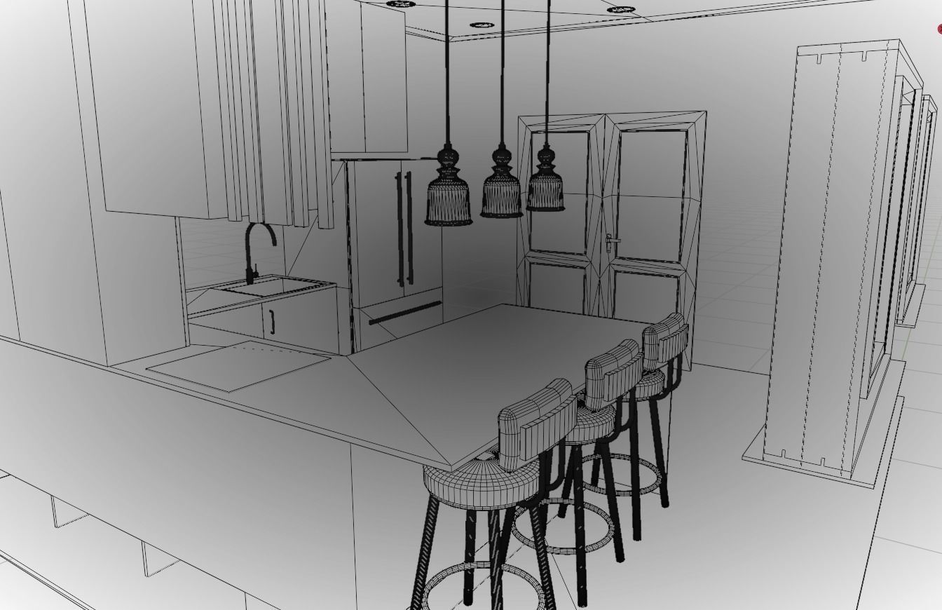 Small Kitchen 3D model_23
