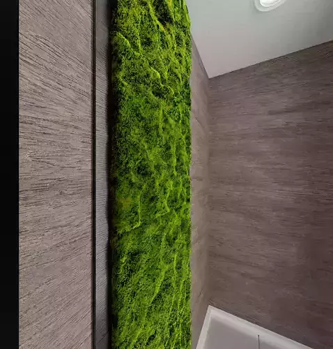 Blender moss tiles on black wooden board