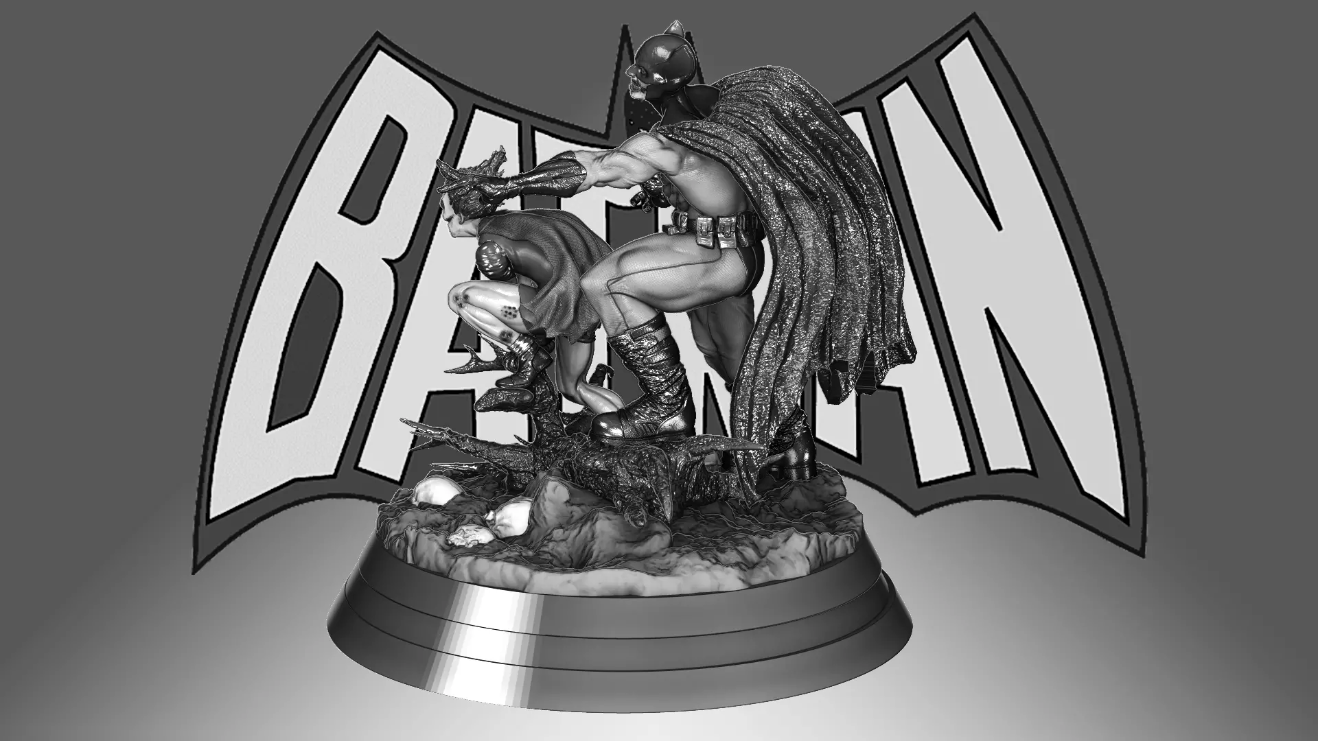batman and robin zombie 3D print model