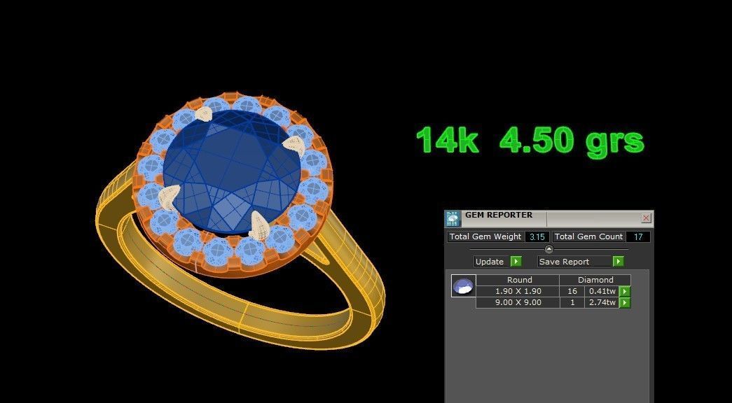 Halo Engagement  Ring 3D print model_4