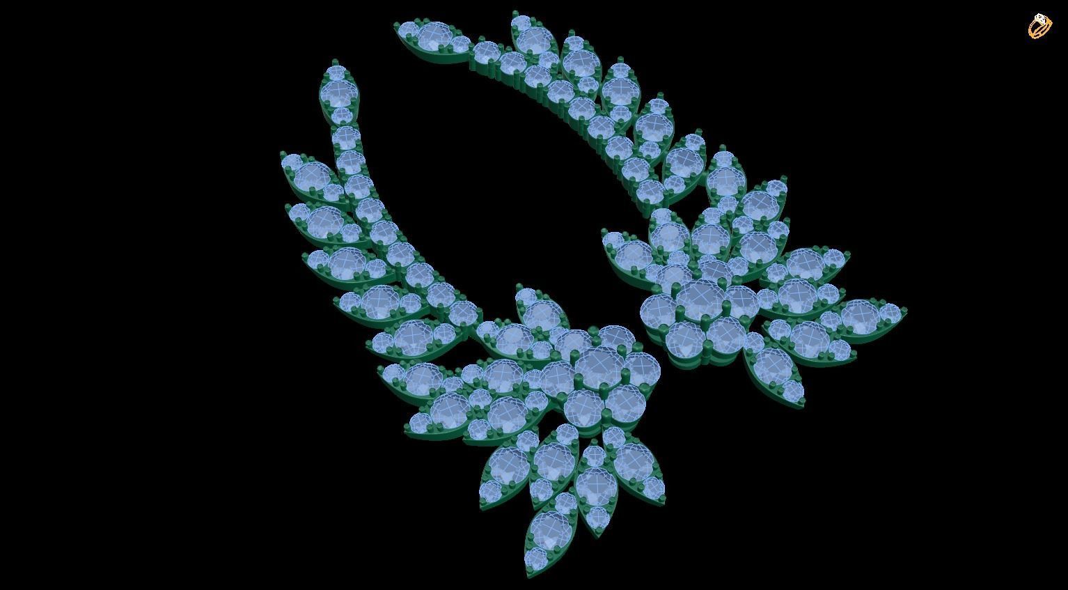 earring two laurel wreaths 3D print model_1