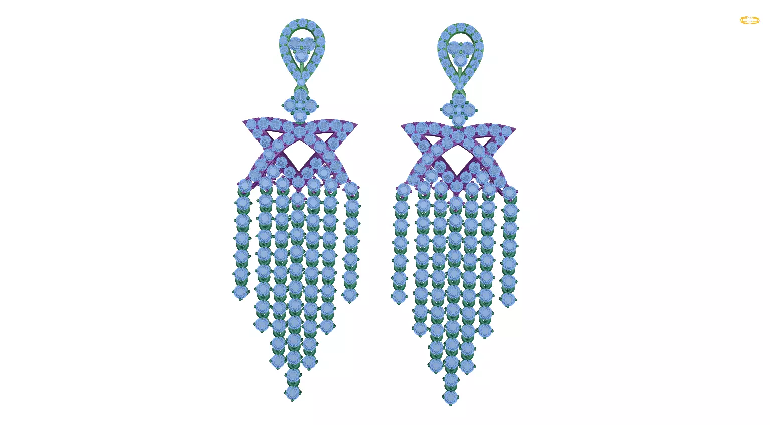 earring rhinestone tassel earrings 3D print model_0