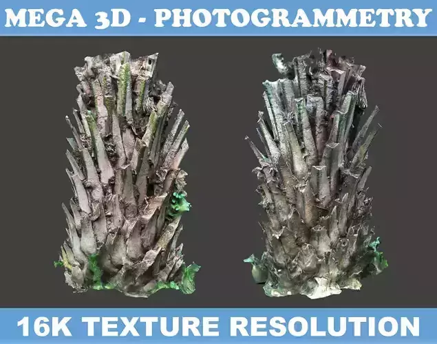 Low poly Oil Palm Trunk 02 - Photogrammetry