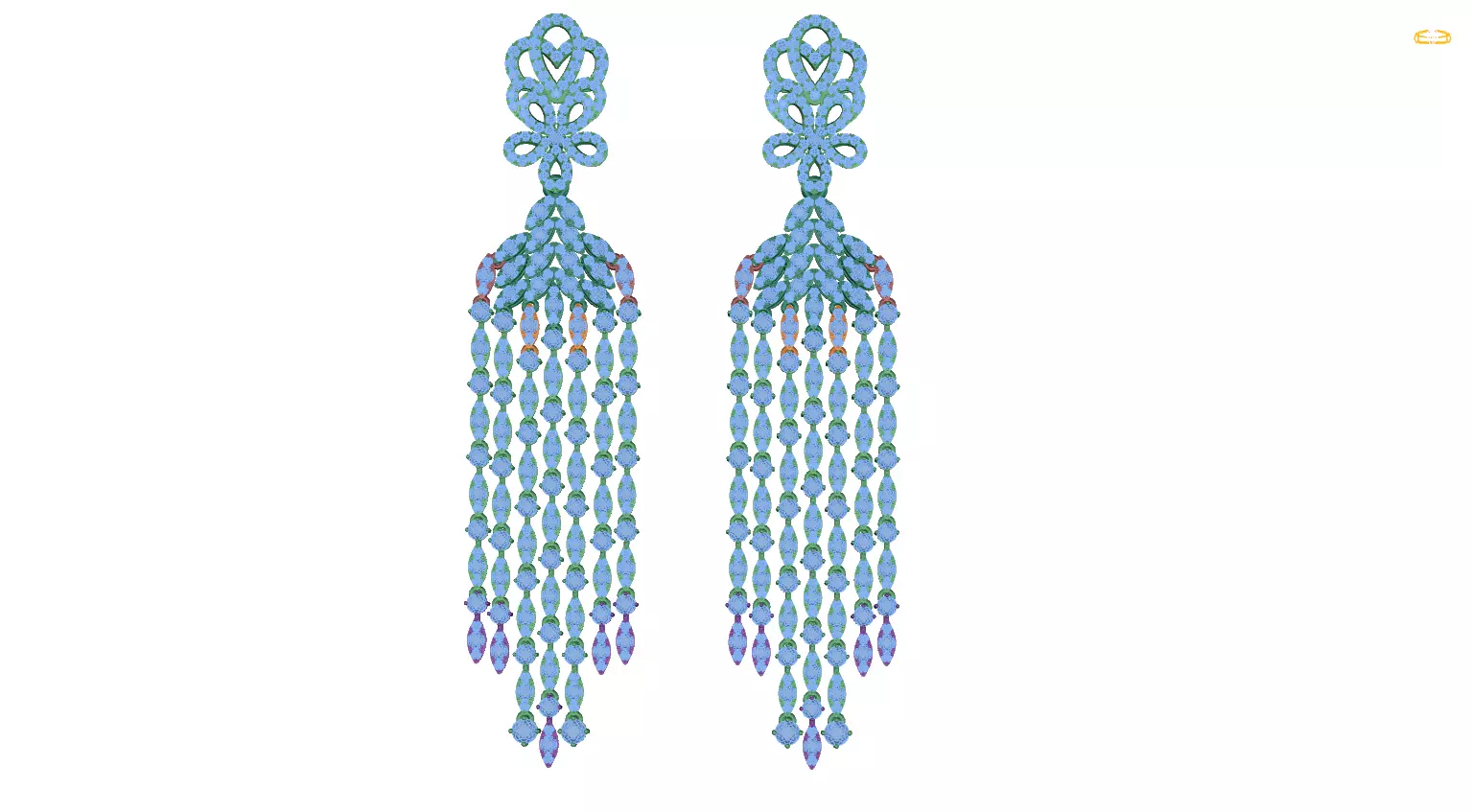 earring rhinestone tassel earrings 3D print model_0