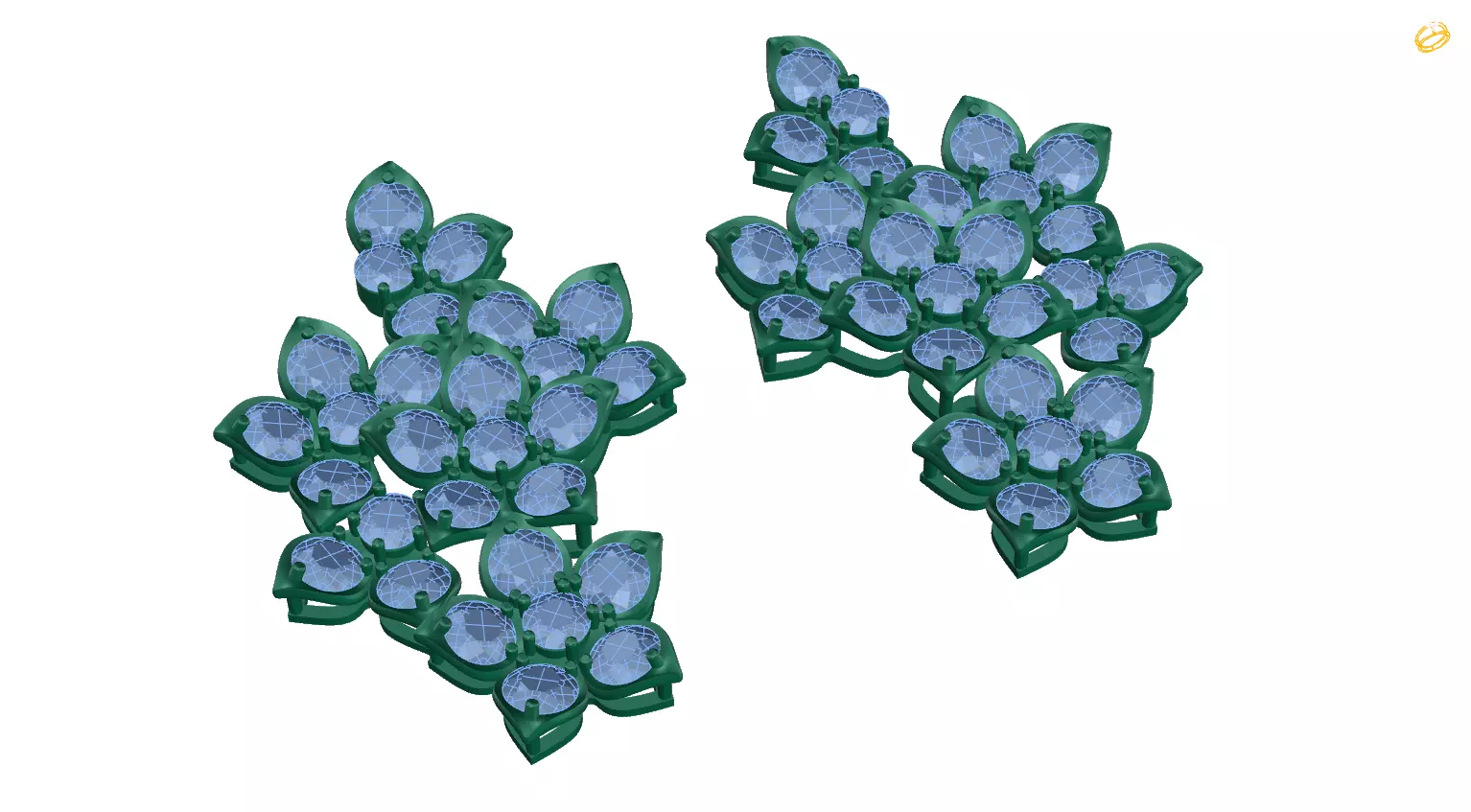 earring pair of earrings with crystals 3D print model_0