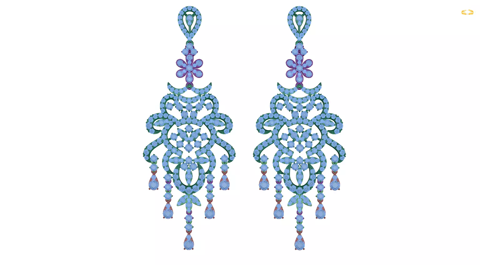 earring rhinestone earrings 3D print model_0